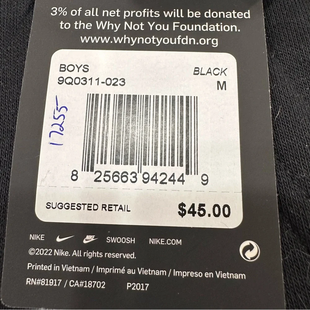 Boys Black Nike Sweatshirt Hoodie